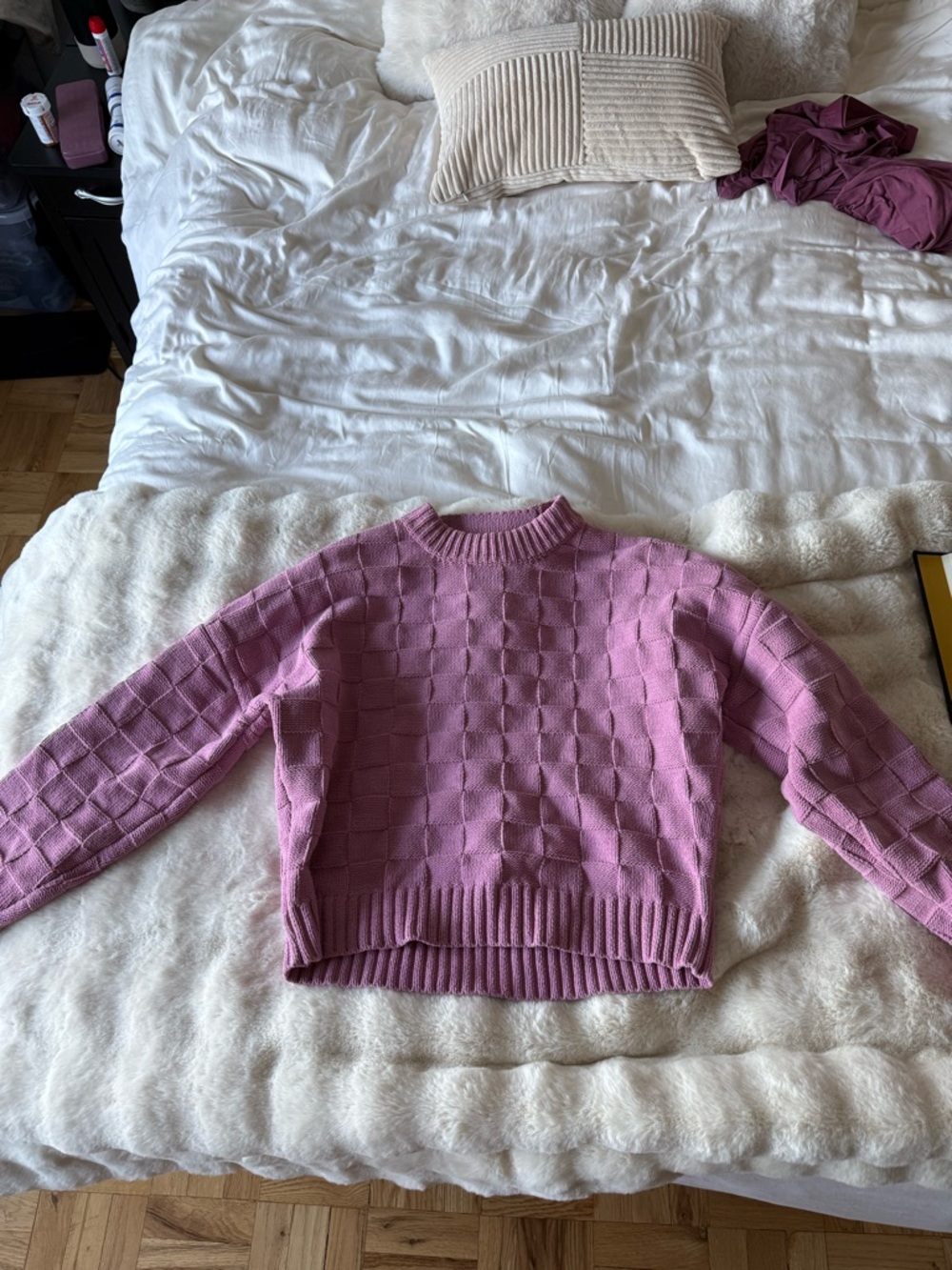 Abercrombie & Fitch Mauve Textured Crewneck Sweater